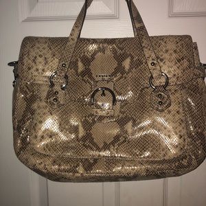 Natural snake/python coach satchel